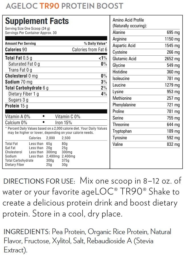 Protein Boost Nutrition Info for fruit smoothie recipes