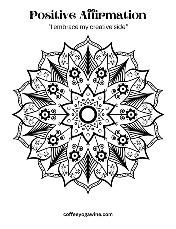 Positive Affirmation Mandala Coloring Pages